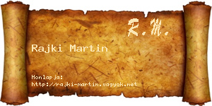 Rajki Martin névjegykártya